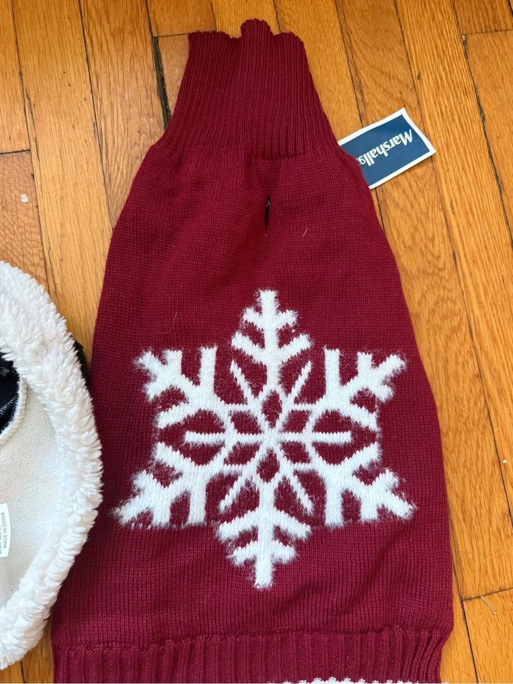 Dog Sweater Bundle - M, L & XL Red Buffalo Plaid & Snowflake Knit